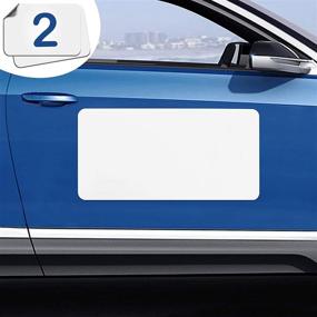 img 4 attached to 🚗 2-Pack Car Magnet Blanks – Magnetic Vehicle Signs for Business Advertising, Cover Company Logos, Protect from Scratches – Rounded Corners, Regular Large Size