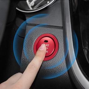 img 2 attached to TOMALL Aluminum Engine Start Stop Push Button Cover Trim Compatible With Toyota Camry 2018 2019 2020 Car Keyless Engine Ignition Start Button Cap Surrounding Trim Ring Decoration (Red)