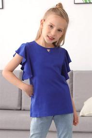 img 1 attached to GORLYA Butterfly Sleeve T Shirt GOR1092 Girls' Clothing