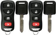 🔑 pack of 2 keyless entry remote car ignition key fob with uncut blank for nissan infiniti kbrastu15 by keylessoption logo