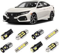 🚗набор белых интерьерных led-освещения brishine для honda civic - улучшите интерьер вашего автомобиля супер яркими лампами led 6000k - в комплекте простой инструмент для установки. логотип