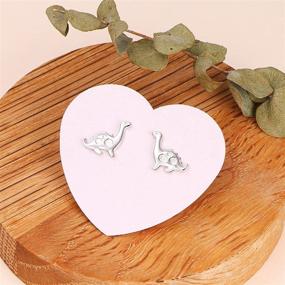 img 3 attached to 🐦 Adorable 925 Sterling Silver Animal Stud Earrings: Pandas, Birds, Dinosaurs, Flamingos, Cats, and Rabbits – Perfect Birthday Gift for Women and Teen Girls