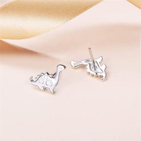 img 1 attached to 🐦 Adorable 925 Sterling Silver Animal Stud Earrings: Pandas, Birds, Dinosaurs, Flamingos, Cats, and Rabbits – Perfect Birthday Gift for Women and Teen Girls