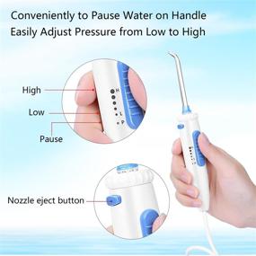 img 1 attached to 🚿 H2ofloss HF-9 Dental Water Flosser: 12 Multifunctional Tips & 800ml Capacity - Professional Countertop Oral Irrigator with Quiet Design for Effective Teeth Cleaning