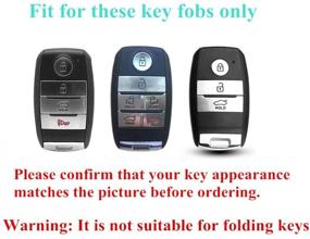 img 3 attached to TPU Key Fob Cover Case Holder Skin Protector With Keychain For Kia Forte Optima Rio Sedona Sorento Soul Sportage 3 4 Buttons Keyless Entry Remote Control (Blue)