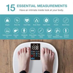 img 2 attached to 🔢 Ultimate Body Fat Scale: Track Heart Rate, BMI, and More, with Multifun Smart Wireless Digital Bathroom Weight Scale