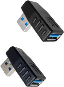 img 2 attached to 🔌 USB 3.0 Мужской-Женский 90 Градусов Правый Поворотный угол Расширитель Адаптер с Левым и Правым Разъемом.