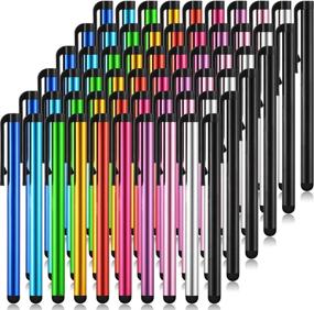 img 4 attached to Ultimate Pack of 60 Slim Capacitive Stylus Pens 🖌️ for iPhone, iPad, Tablet - Touch Screen Compatible (10 Vibrant Colors)