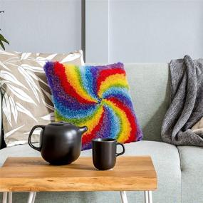 img 3 attached to 🧶 XTLGS Latch Hook Kits - DIY Throw Pillow Cover with Hand Craft Crochet, Carpet Pattern Needlework Cushion Cover - 15.7X15.7 inch
