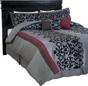 img 1 attached to 🛏️ King Size Bedford Home Leah Comforter Set - 7 Piece