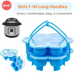 img 3 attached to Silicone Egg Bites Molds with Built-In Handles and Trivet for 5,6,8 Qt Instant Pot & More - Set of 2