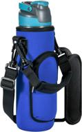 👜 case star flask water bottle bag pouch: blue, adjustable strap, handle, 20-26 ounce carrier holder логотип