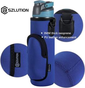 img 2 attached to 👜 Case Star Flask Water Bottle Bag Pouch: Blue, Adjustable Strap, Handle, 20-26 Ounce Carrier Holder