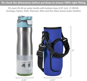 img 3 attached to 👜 Case Star Flask Water Bottle Bag Pouch: Blue, Adjustable Strap, Handle, 20-26 Ounce Carrier Holder