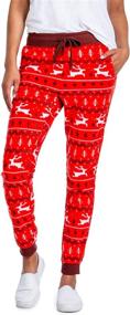 img 2 attached to Womens Red Reindeer Christmas Joggers