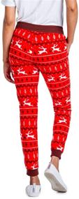 img 1 attached to Womens Red Reindeer Christmas Joggers