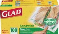 glad zipper food storage sandwich bags - 100 count (improved packaging) logo