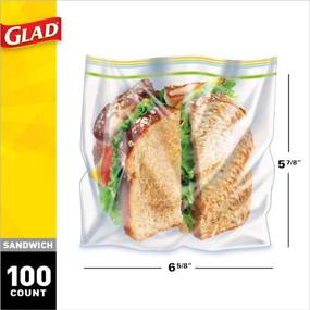 img 3 attached to Glad Zipper Food Storage Sandwich Bags - 100 Count (Improved Packaging)