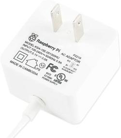 img 1 attached to Raspberry Pi 4 Power Supply 🔌 - USB-C 5.1V 3A Charger (White, UL Listed)