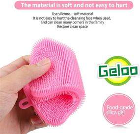 img 1 attached to 🧽 Geloo Larger Size Silicone Sponge Kitchen Sponge: Double-Sided Dish Cleaning Brush