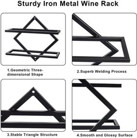 img 2 attached to Set of 2 Wall Mounted Wine Racks - Metal Hanging Wine Bottle Holders for Home Decoration, Liquor Storage, and Adult Beverages - Stylish Wine Display for Kitchen and Home Décor (Black)