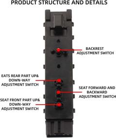 img 2 attached to 🪑 Dasbecan Left Driver Side Power Seat Adjustment Switch for Ford 2006-2019, Lincoln 2006-2019, Mercury 2006-2011 | Replaces OEM# 9L3T-14B709-FAW, 9L3Z-14A701-FB