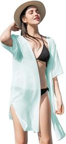 img 4 attached to 👙 Carrie Chiffon Cardigan Beachwear Swimsuit Women's Clothing for Swimsuits & Cover-Ups