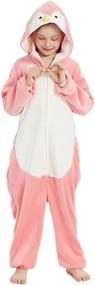 img 1 attached to 🎃 ABENCA Penguin Sleepwear Halloween Christmas Pink 140: Cozy and Cute Nightwear Perfect for Festive Seasons!