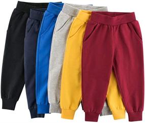 img 1 attached to 👶 Fruitsunchen Toddler Jogger: Comfy & Stylish Elastic Sweatpants for Boys