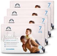 🐻 amazon brand - mama bear plush protection size 7 diapers, ultra-soft, hypoallergenic, dermatologist tested, for toddlers 41 pounds and up, assorted print, 92 count (4 packs of 23) logo