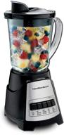 🍹 hamilton beach 58148a blender for ice crushing, pureeing, shakes, and smoothies - 40 oz glass jar - 12 functions - black and stainless-steel logo