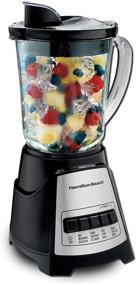 img 4 attached to 🍹 Hamilton Beach 58148A Blender for Ice Crushing, Pureeing, Shakes, and Smoothies - 40 Oz Glass Jar - 12 Functions - Black and Stainless-Steel