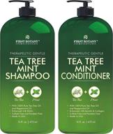 🌿 tea tree mint shampoo and conditioner: hair loss prevention, growth booster, anti-dandruff, lice defense - men & women sulfate free (16oz x 2) logo