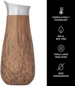 img 1 attached to 🥤 S'well Stainless Steel Carafes - Teakwood Finish - 1.5 Liters - Superior Triple-Layered Vacuum Insulation - Keep Drinks Extra Cold, Longer - BPA-Free Designer Barware