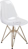 🪑 stylish and modern: design guild banks clear chair with luxurious gold legs логотип