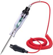 🚗 enhanced automotive buzzer test light with bidirectional led indicator circuit tester - dual color design, dc 6-24v range, 106” extended spring wire with stainless probe - ideal electrical light tester for car vehicle fuses logo