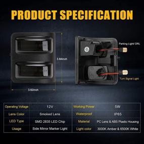 img 1 attached to 🚗 SUPAREE LED Sequential Side Mirror Marker Light For 2008-2016 F250 F350 F450 F550 Super Duty - Running & Turn Signal - Aftermarket Replacement