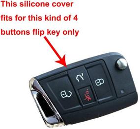 img 1 attached to Silicone Key Cover Case Remote Fob Protector Fit For VW Golf Polo 2016-2017 4 Buttons Keyless Entry Remote Key Fob Skin Protective Key Jacket (Black With Red 2 Pack)