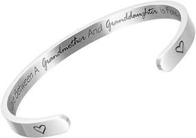 img 4 attached to 👧 Raysunfook Grandmother Quote Cuff Bracelet: A Timeless Symbol of Grandmother-Granddaughter Love in Wedding Jewelry Collection