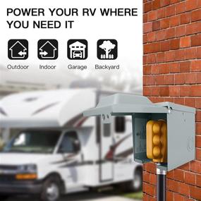 img 3 attached to 🔌 High-Quality 50 Amp RV Power Outlet Box | Weatherproof Enclosed NEMA 14-50R Receptacle Panel - Ideal for RVs, Trailers, Motorhomes, Electric Cars, and Generators