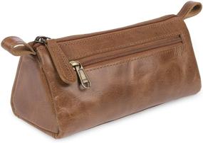 img 4 attached to Travel-friendly Leather Makeup Bag by Moonster - Sleek, Trendy Design Fits Easily in Purses & Bags - for Organizing Your Makeup and Beauty Essentials at Home or While Traveling