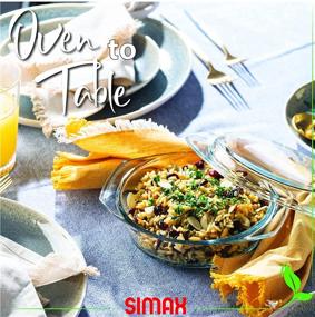 img 3 attached to 🍲 Сковорода из прозрачного стекла Simax: Универсальная круглая кастрюля объемом 1 кварта с крышкой для приготовления, выпечки и сервировки - микроволновая печь, посудомоечная машина и печка безопасные посуда.