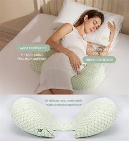 img 4 attached to 🤰 Oternal Pregnancy Pillow: Optimal Support for Back, Hips, and Legs - Soft Body Pillow for Pregnant Women with Detachable and Adjustable Cotton Cover