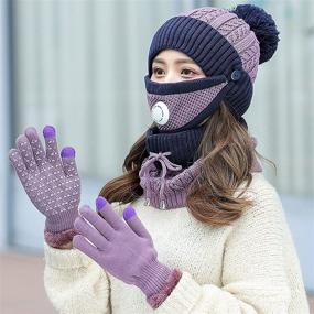 img 1 attached to Перчатки Beanie Weather Breathing Finger Purple