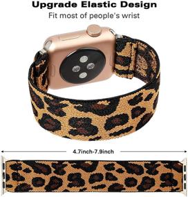 img 3 attached to 🐆 Эластичная петля с ремешком - Совместимый ремешок для Apple Watch 38мм 40мм, серия iWatch 6/5/4/3/2/1 - Желтая леопардовая расцветка