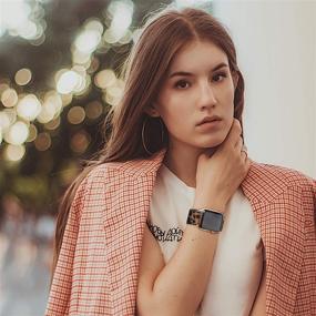 img 1 attached to 🐆 Эластичная петля с ремешком - Совместимый ремешок для Apple Watch 38мм 40мм, серия iWatch 6/5/4/3/2/1 - Желтая леопардовая расцветка