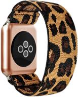 🐆 эластичная петля с ремешком - совместимый ремешок для apple watch 38мм 40мм, серия iwatch 6/5/4/3/2/1 - желтая леопардовая расцветка логотип