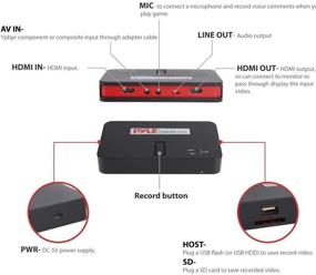 img 1 attached to 🎮 Видеозахватная карта Pyle PVRC52 - полное HD 1080P медиа-запись, поддержка HDMI, совместимость с USB/SD - черный.