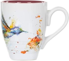 img 4 attached to ☕ DEMDACO Dean Crouser Hummingbird Watercolor Red White Mug 16oz Stoneware Glossy Handle