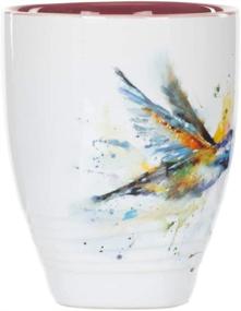 img 3 attached to ☕ DEMDACO Dean Crouser Hummingbird Watercolor Red White Mug 16oz Stoneware Glossy Handle